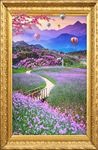 薰衣草花海热气球玄关装饰画