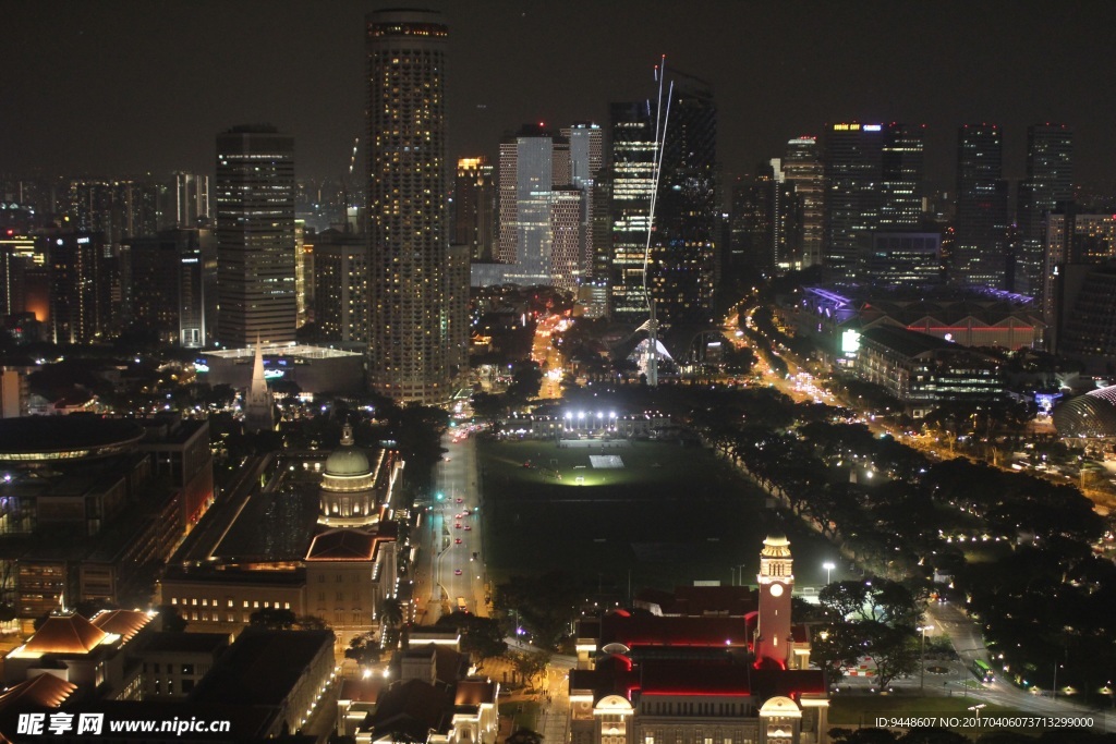 新加坡城市夜景图片