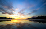 夕阳黄昏湖景