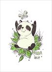 手绘可爱熊猫图案设计