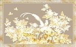 浮雕牡丹花孔雀背景墙