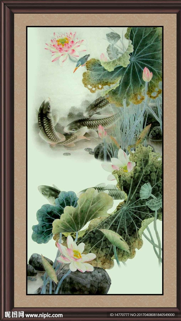 荷花鲤鱼图