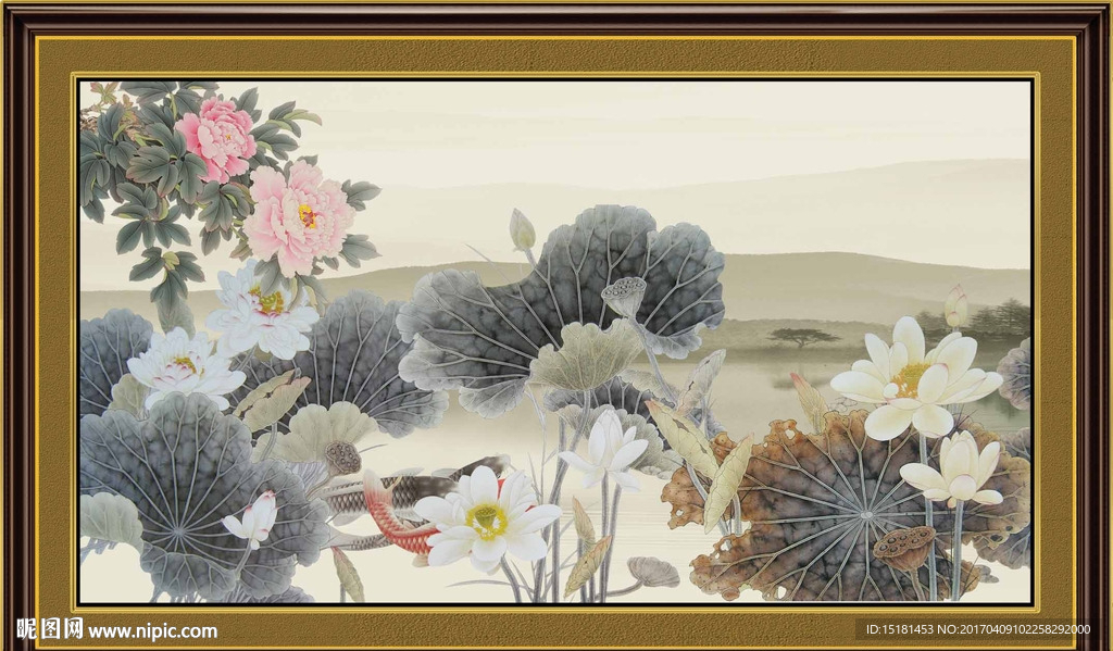 国画荷花
