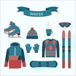 卡通滑雪运动必需品
