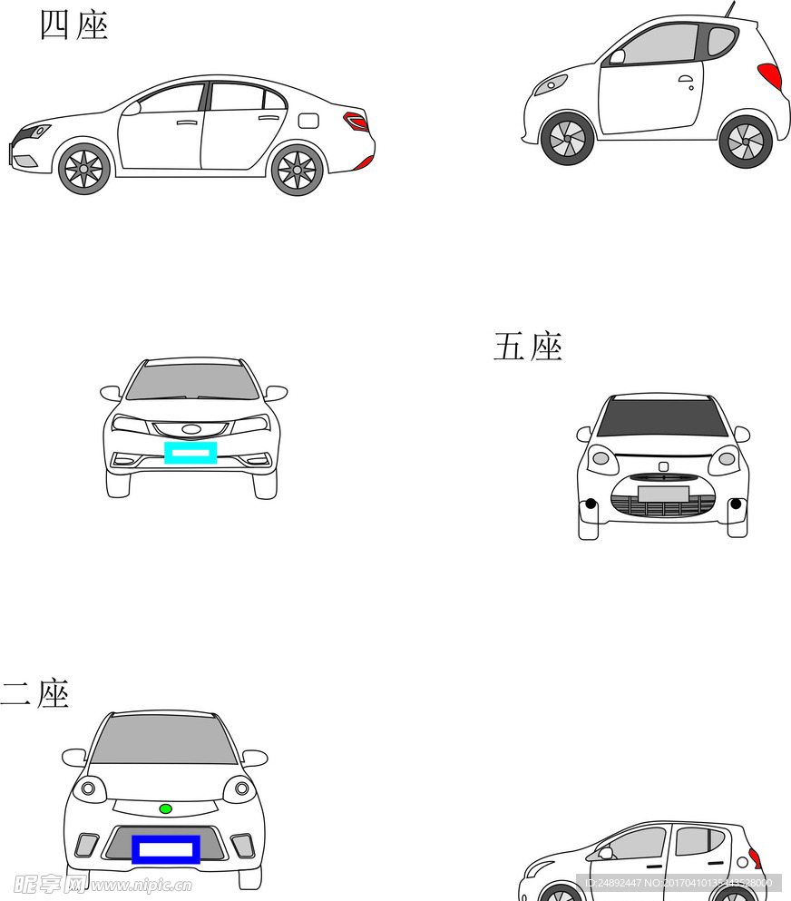 汽车简笔图
