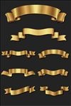 金色标签框矢量图