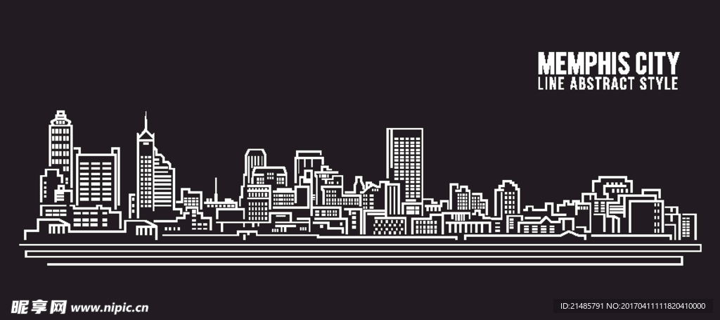 城市地标剪影图片