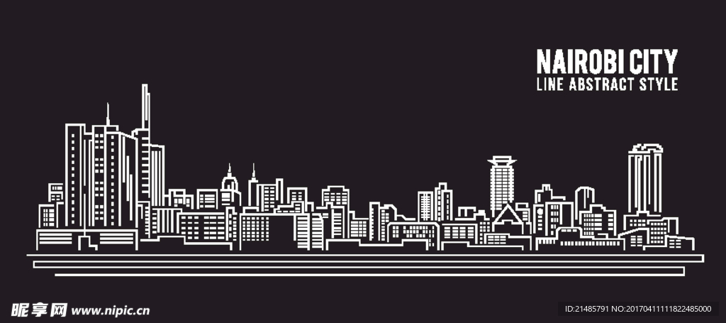 城市地标剪影图片