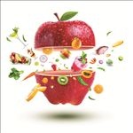 冰箱苹果水果美食素材