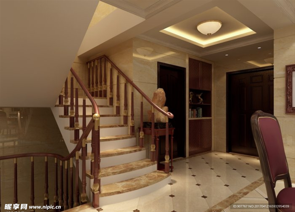 客厅楼梯装饰室内效果图