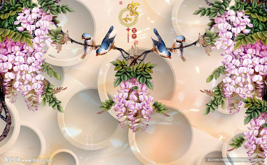 花鸟背景墙