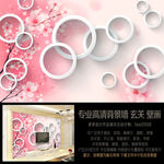 简约3D圆圈梅花背景墙