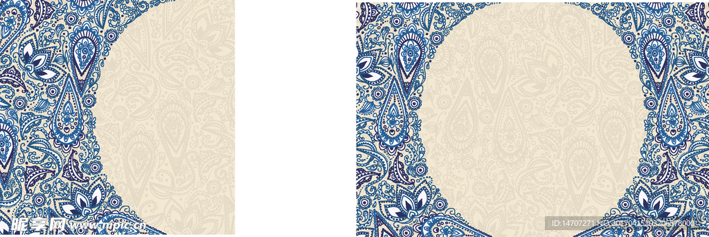 蓝色欧式花纹