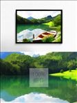 小船停泊装饰挂画