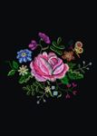 蝴蝶蝶恋花矢量刺绣图案