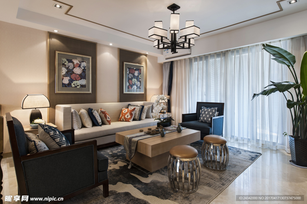 新中式风格装饰实景图