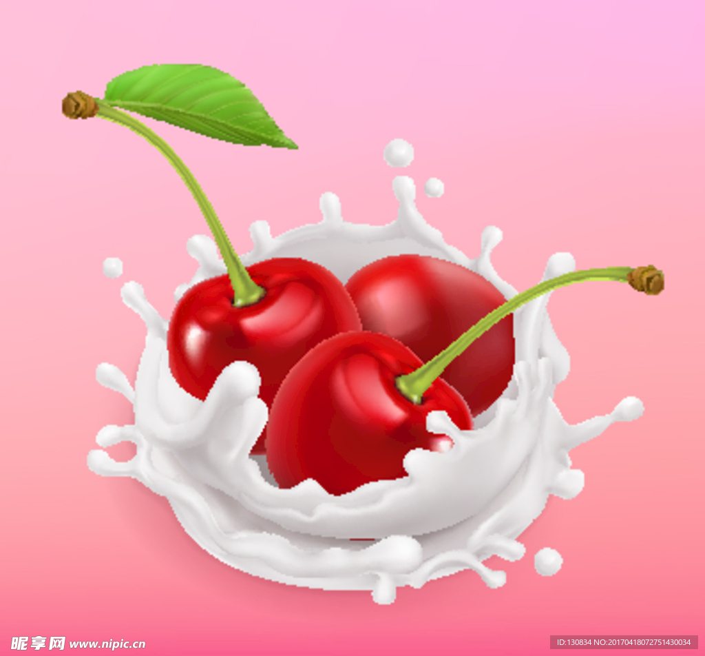 水果牛奶矢量