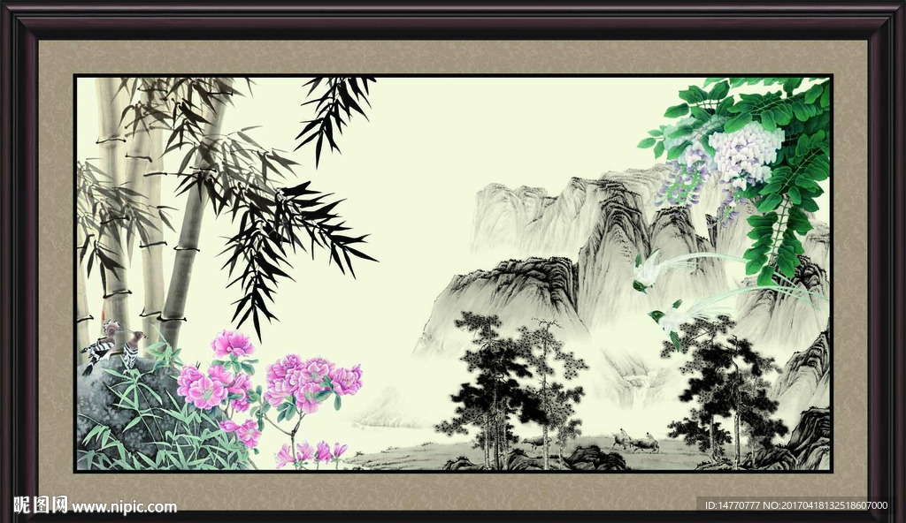 水墨国画 花鸟