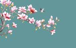 玉兰花鸟背景墙