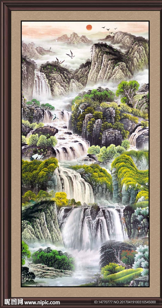 竖幅山水画