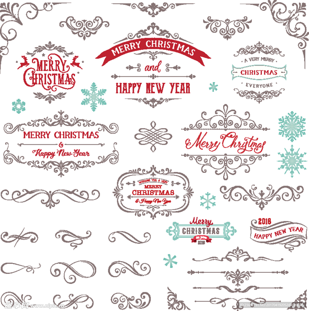 圣诞节花纹图片