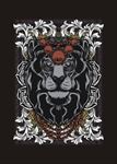 欧式花纹边框狮子图案