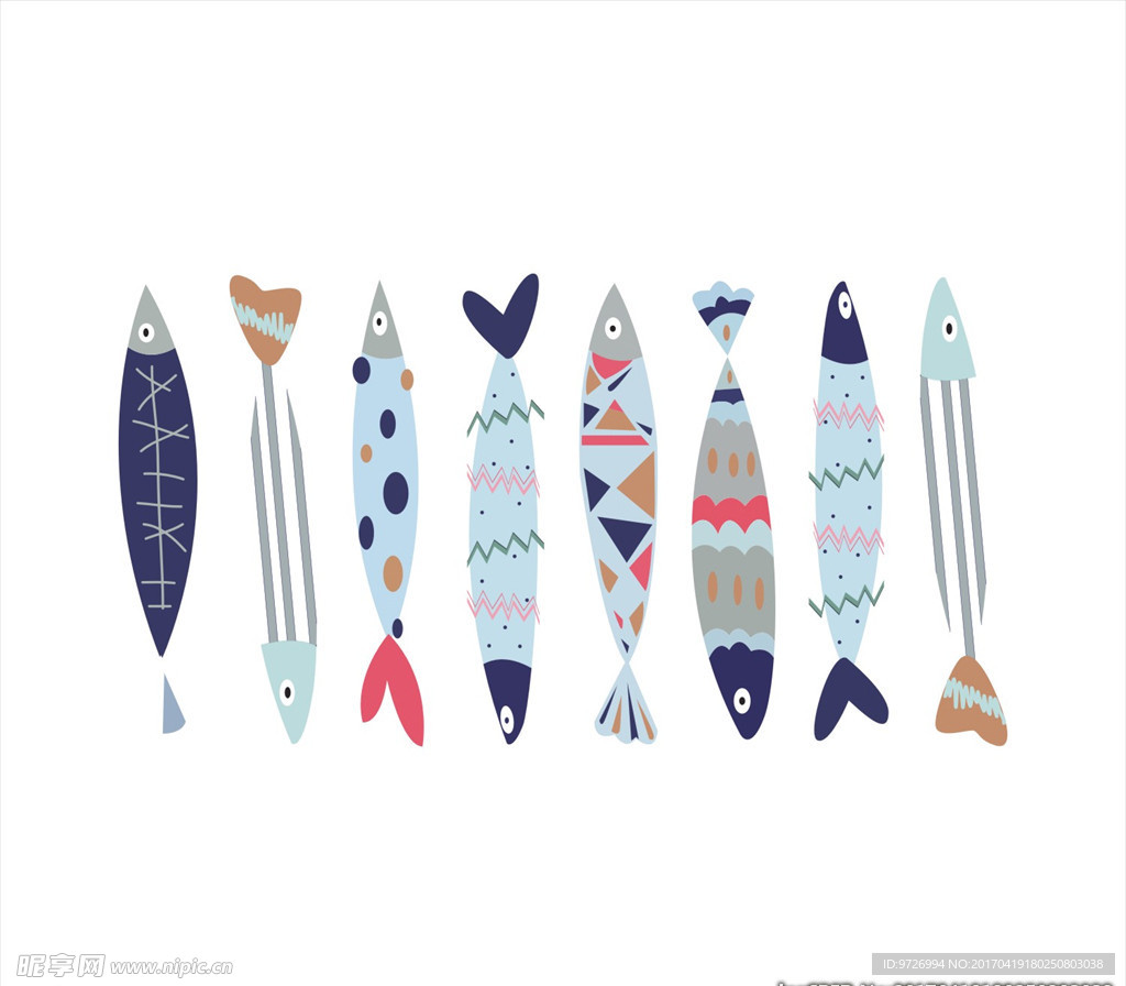 海洋鱼类图片矢量图