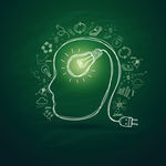 绿色灯泡背景图片