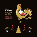 新年鸡矢量