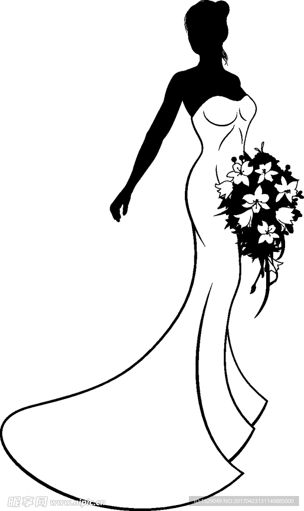 婚纱男女剪影