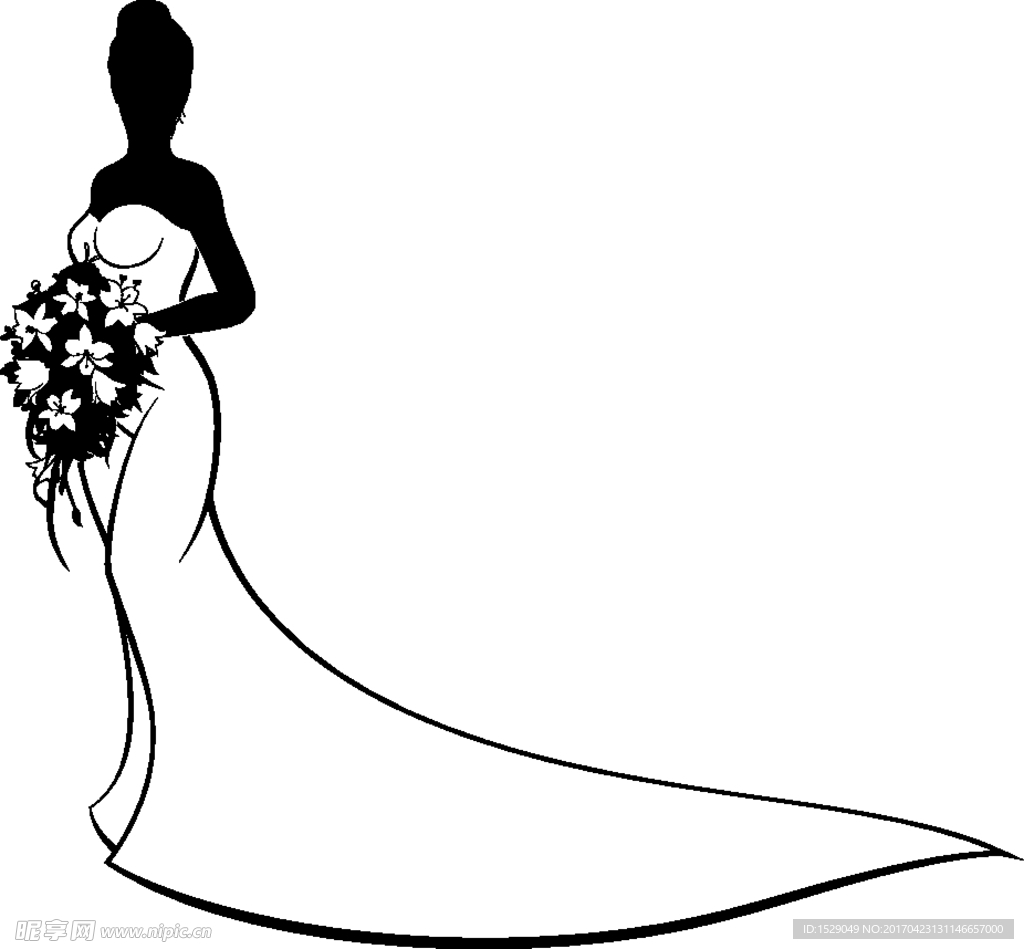 婚纱男女剪影