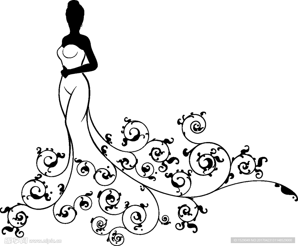 婚纱男女剪影