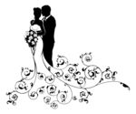 婚纱男女剪影