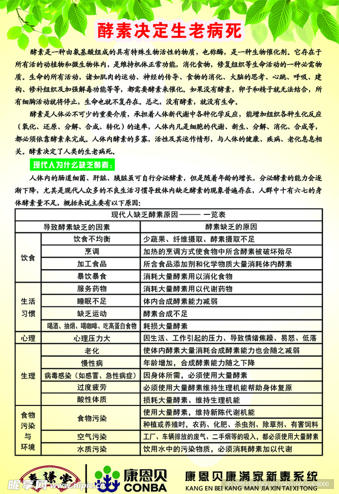 酵素决定生老病死