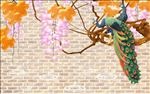 孔雀花鸟墙面背景墙