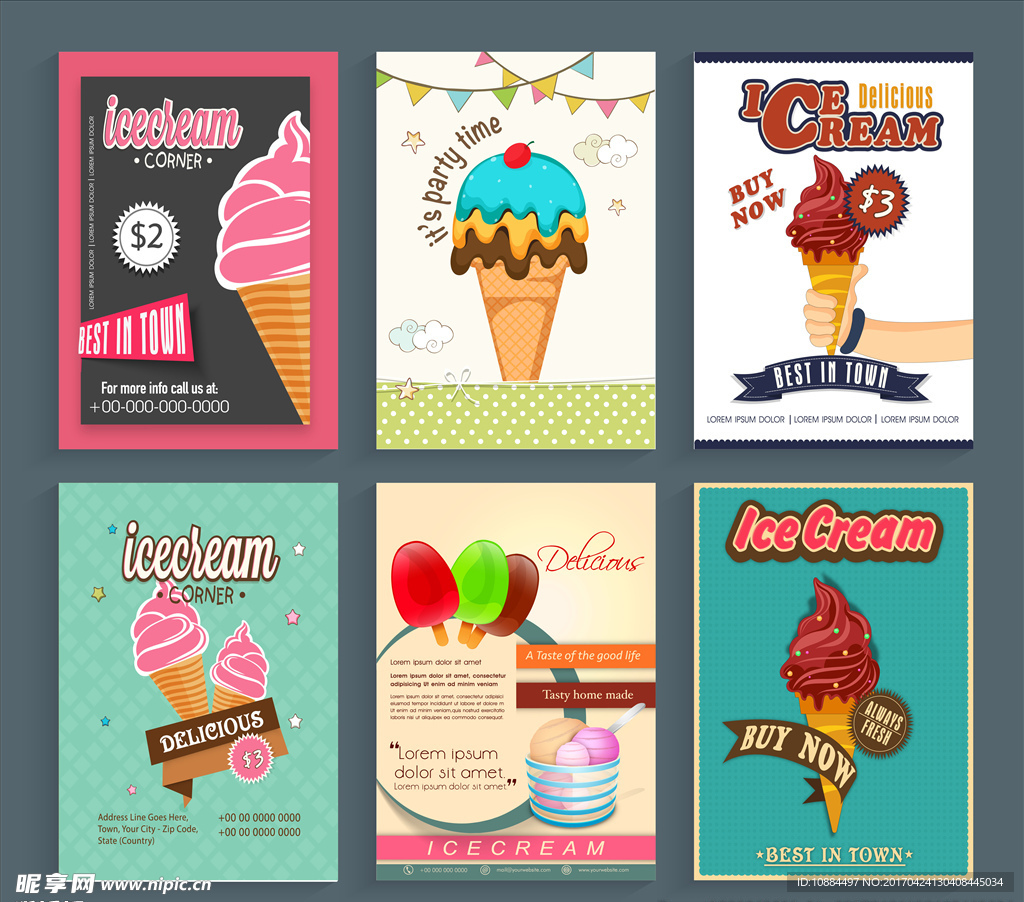 美味水果彩色冰淇淋系列图片