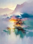油画山水