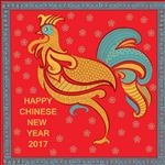 2017红色背景鸡年背景矢量素