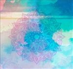 混色水彩花纹设计矢量素材