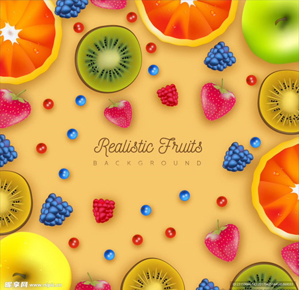 写实美味的水果插图