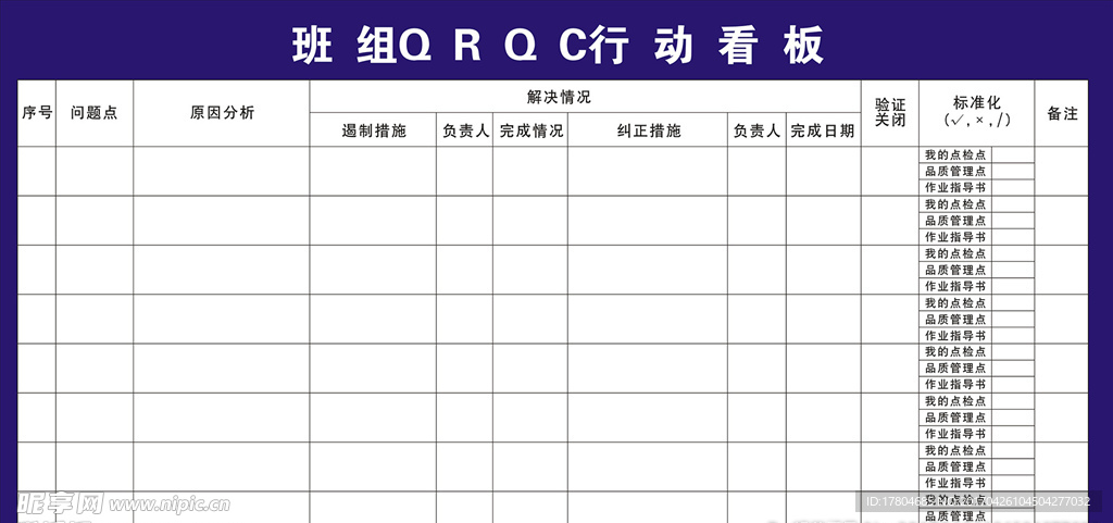 班组QRQC行动看板