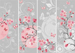 日式樱花蝴蝶花纹