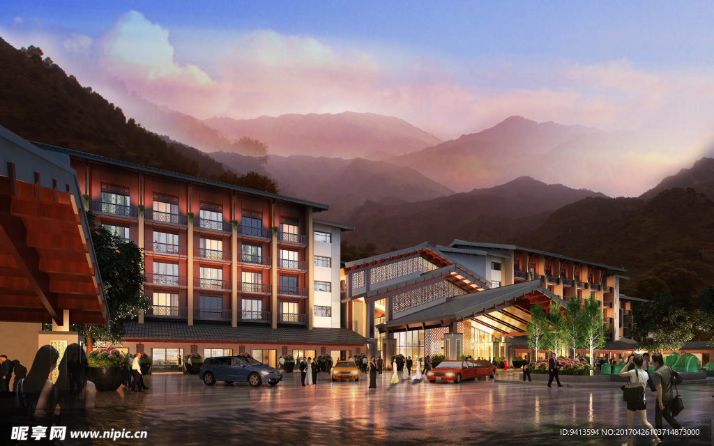 山地度假酒店效果图