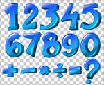 卡通蓝色星光数字设计
