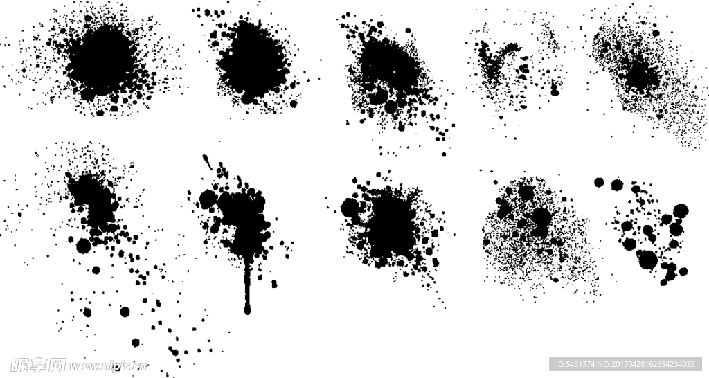 黑白墨迹喷溅效果