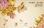 木雕牡丹国色天香电视背景墙