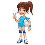卡通沙滩排球插图