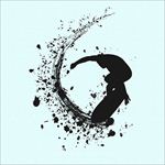 水墨抽象滑板运动插图