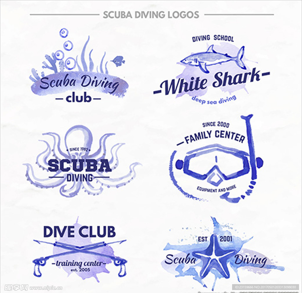 潜水用品培训俱乐部LOGO标志