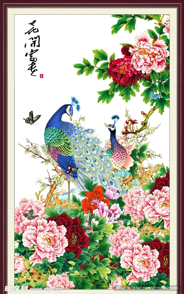 超清孔雀牡丹